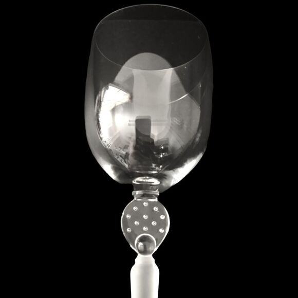 Mikasa MOONLIGHT FROST Wine Glass Goblet Crystal Long Frosted Stem 9.75" Bubbles - Picture 9 of 16